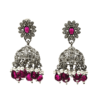 Magenta Jhumki Earrings