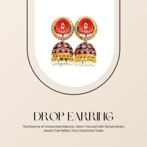 Ebony & Scarlet Jhumki with Pearl Droplets