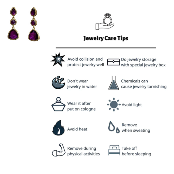 Crystal Drop Earrings Purple Gems