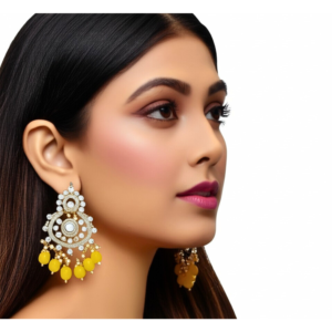 Earrings with Yellow Beads