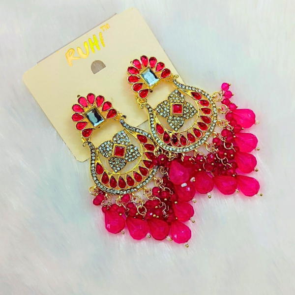 Earrings with Hot Pink Bead